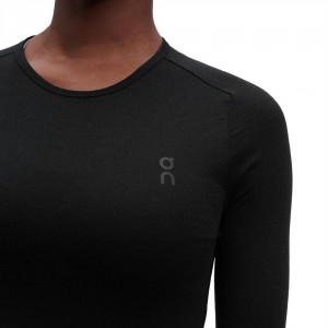 Camiseta On Merino Long-T Mujer Negros | CMX1276TVJ