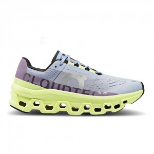 Tenis Para Correr En Carretera On Cloudmonster Mujer Amarillos Azules | CMX1105HKW