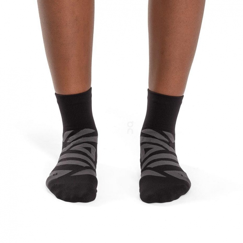 Calcetines On Performance Mid Hombre Negros | CMX1886JJE