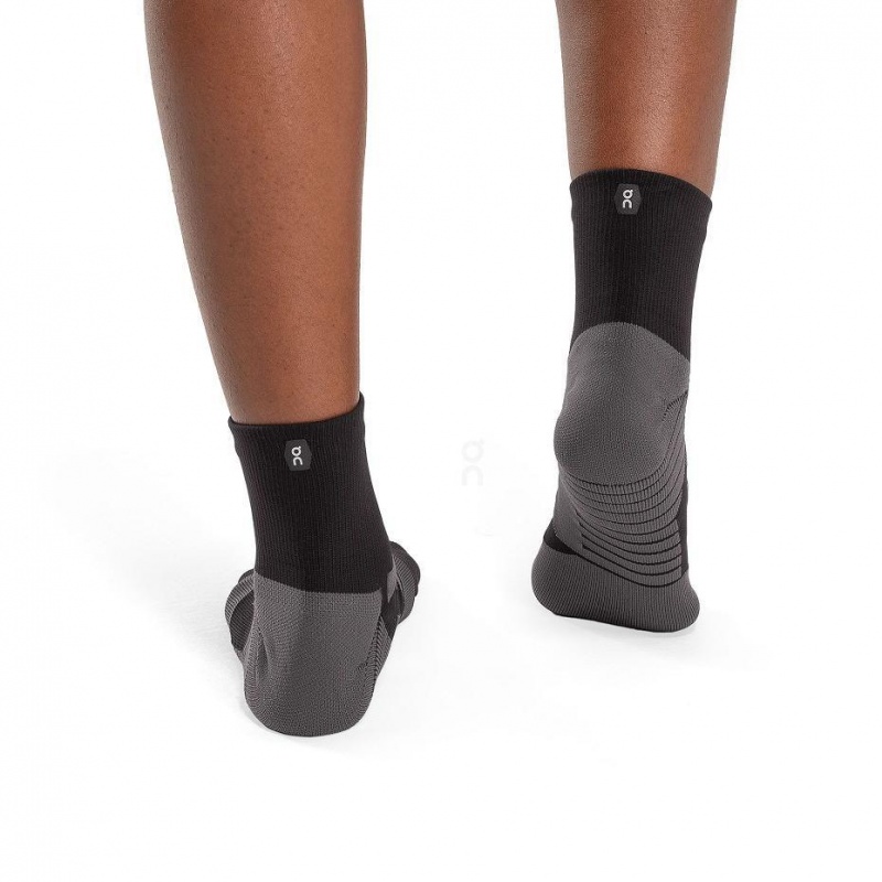 Calcetines On Performance Mid Hombre Negros | CMX1886JJE