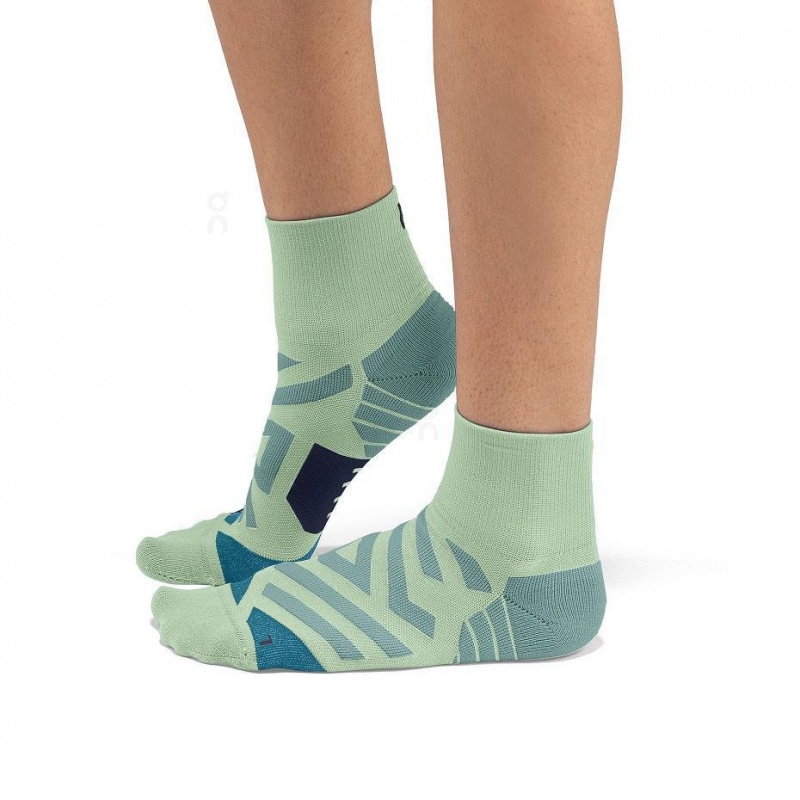 Calcetines On Performance Mid Mujer Verdes | CMX1431RWH