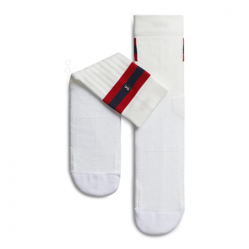 Calcetines On Tenis Hombre Blancos Rojos | CMX1909FMM