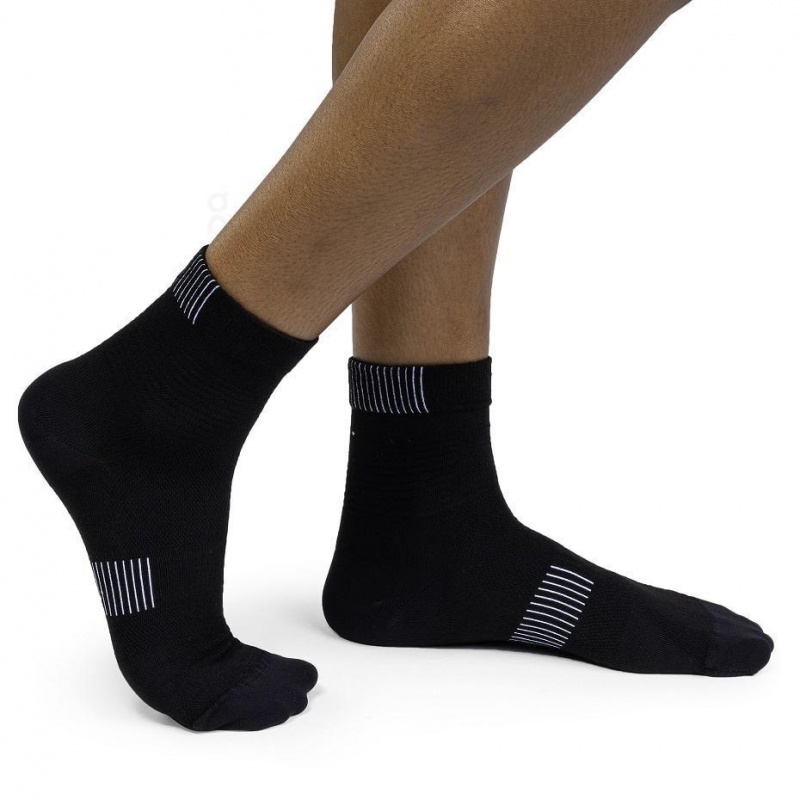 Calcetines On Ultralight Mid Hombre Negros | CMX1914LHT