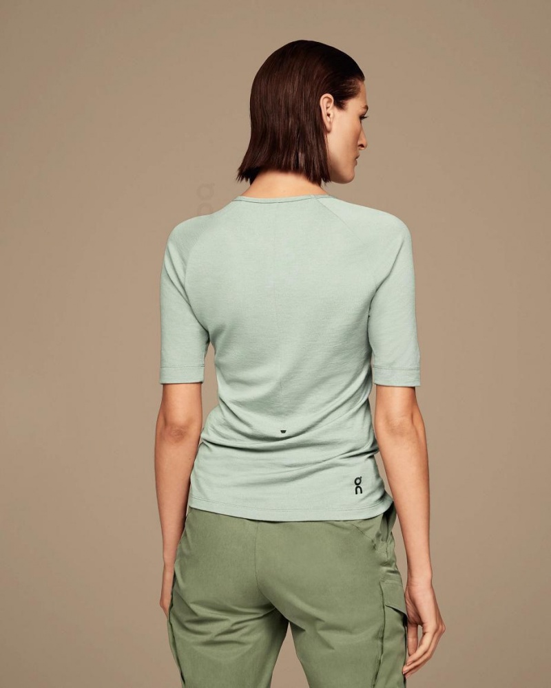 Camiseta On Merino-T Mujer Verdes | CMX1301RWH