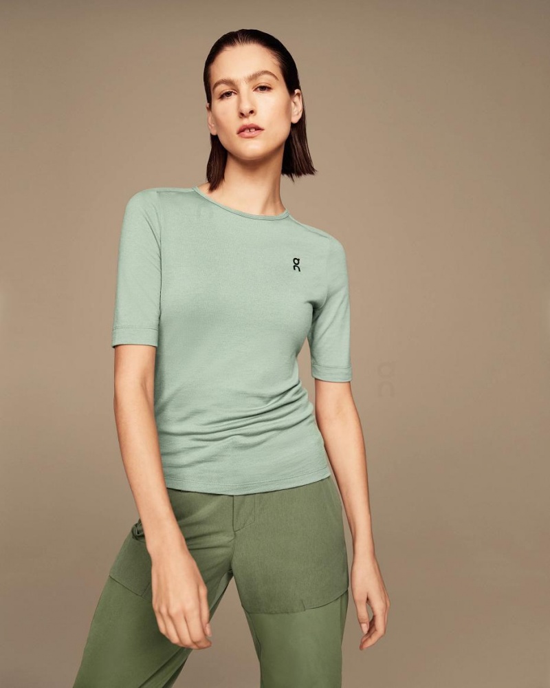 Camiseta On Merino-T Mujer Verdes | CMX1301RWH