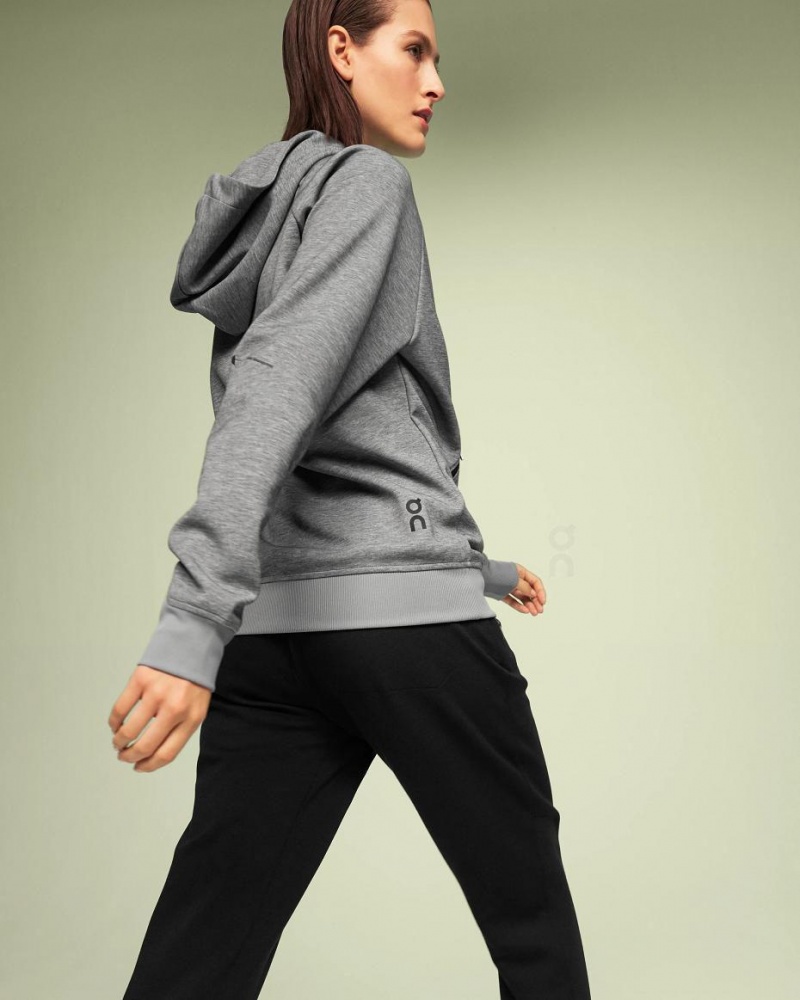 Sudadera con Capucha On Zipped Mujer Grises | CMX1404EXG