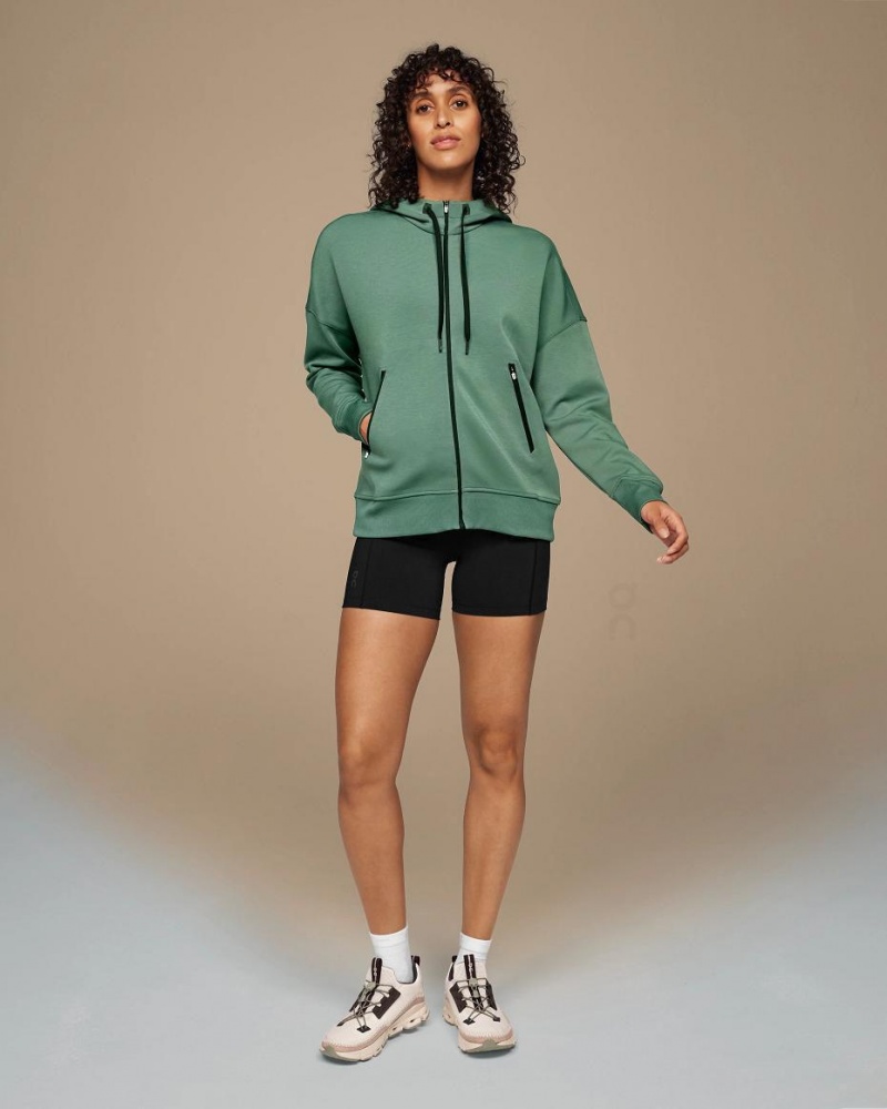 Sudadera con Capucha On Zipped Mujer Verdes | CMX1405RWH