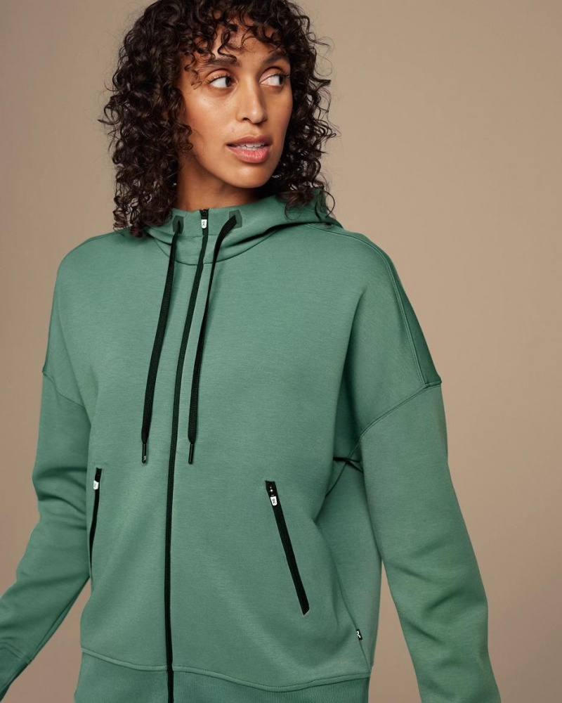 Sudadera con Capucha On Zipped Mujer Verdes | CMX1405RWH