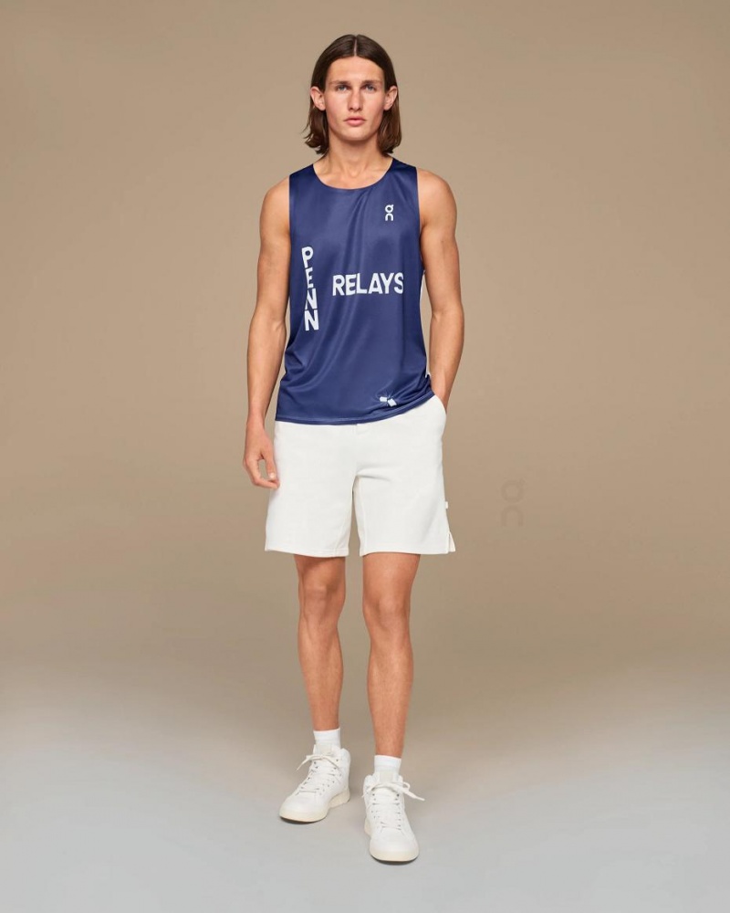 Tank On Penn Relays Singlet Hombre Azul Marino | CMX1870QZD