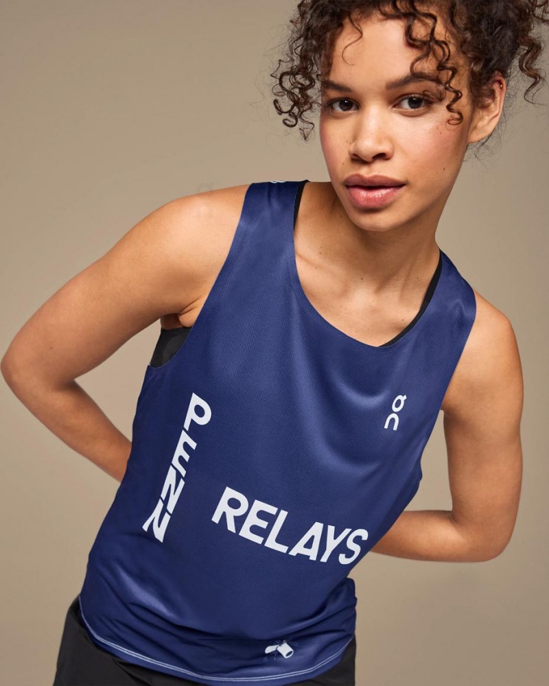 Tank On Penn Relays Singlet Hombre Azul Marino | CMX1870QZD